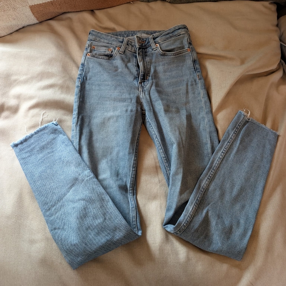 Weekday Denim Blue Straight Leg Jeans